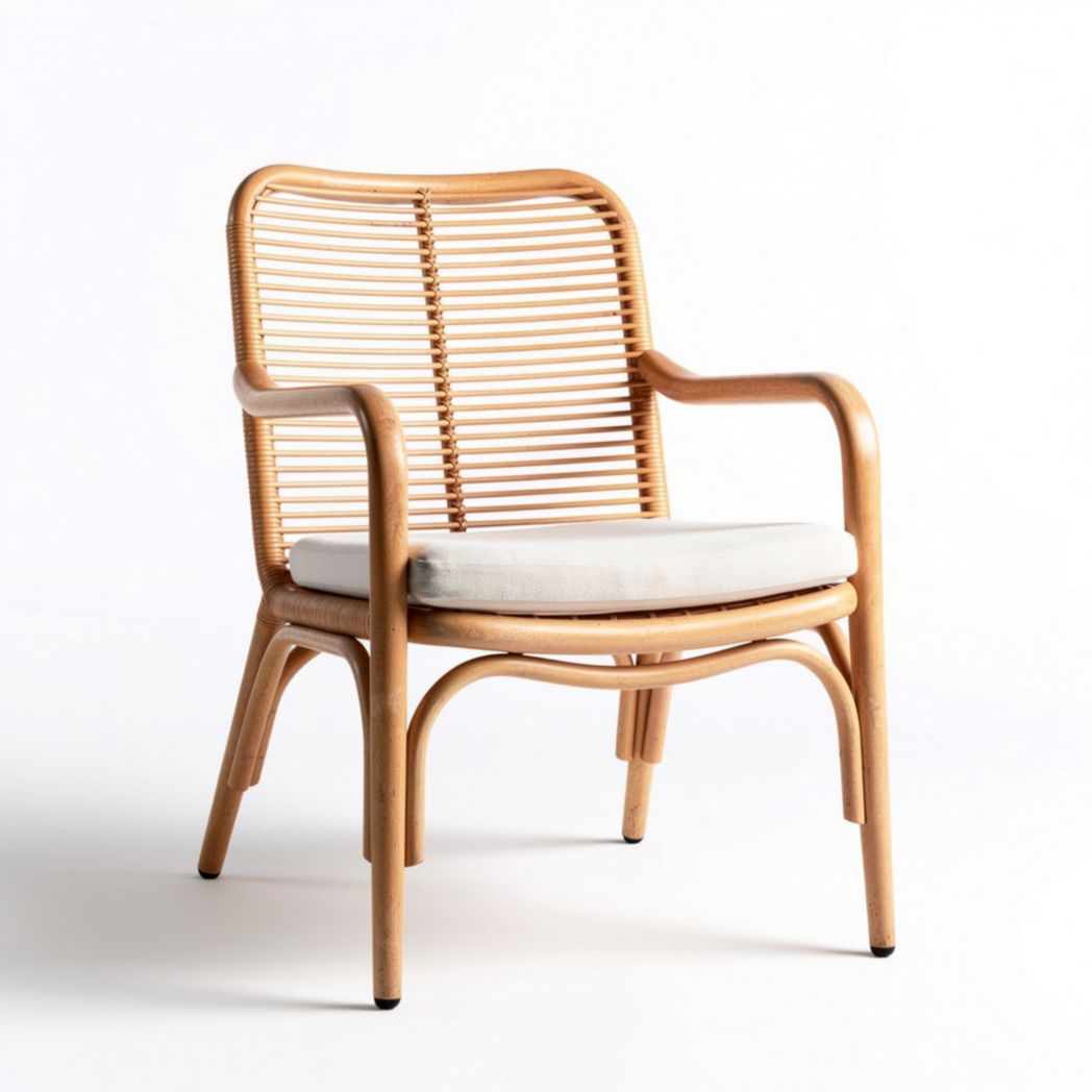Bamboo fauteuil met kussen en lichtgewicht ontwerp 70 x 65 x 85cm