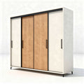 Kledingkast met schuifdeuren van melamine en houtkleur 200 x 60 x 210cm