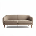 Tweed bank met houten poten in beige kleur afmetingen 170 x 80 x 75cm
