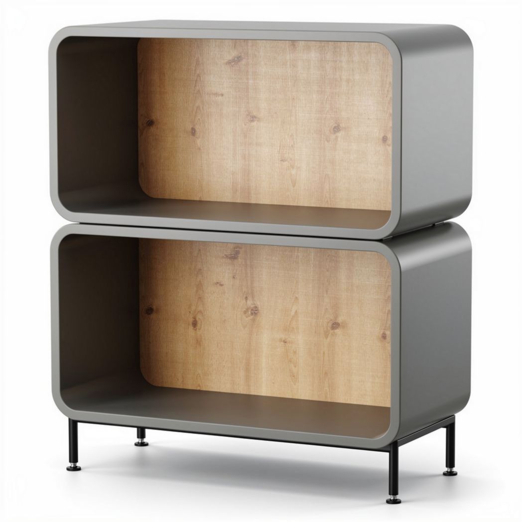 moderne zweedse design opbergkast van hout en metaal 80 x 30 x 70cm