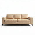 Bank van stof met gestreept patroon en metalen poten 200 x 90 x 85cm