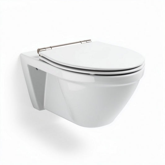 Wandtoilet van keramiek met softclose zitting in wit 50 x 35 x 40cm