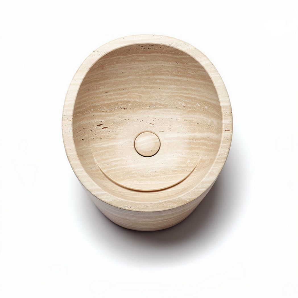 Ovale handgemaakte houten kom voor decoratie met een afmeting van 20 x 15 x 10cm