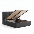 Boxspring bed met opbergruimte van stof 200 x 160 x 50cm antraciet